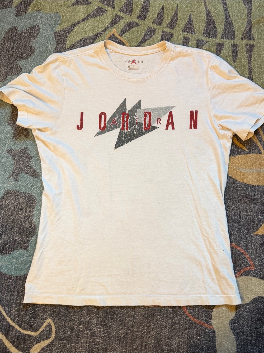 Air Jordan M White Tee Shirt Distressed Basketball Cotton